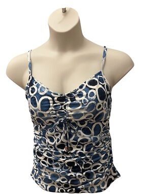 Magic-suit Navy and Cream One-Piece bathing suit top Only with Circle Print
